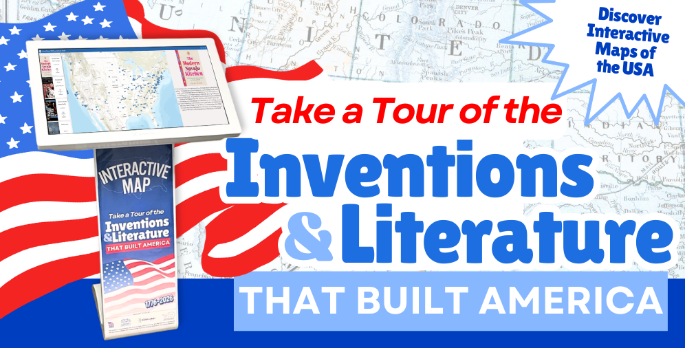 Take the tour of the Inventions & Literature that built America through an interactive map display.